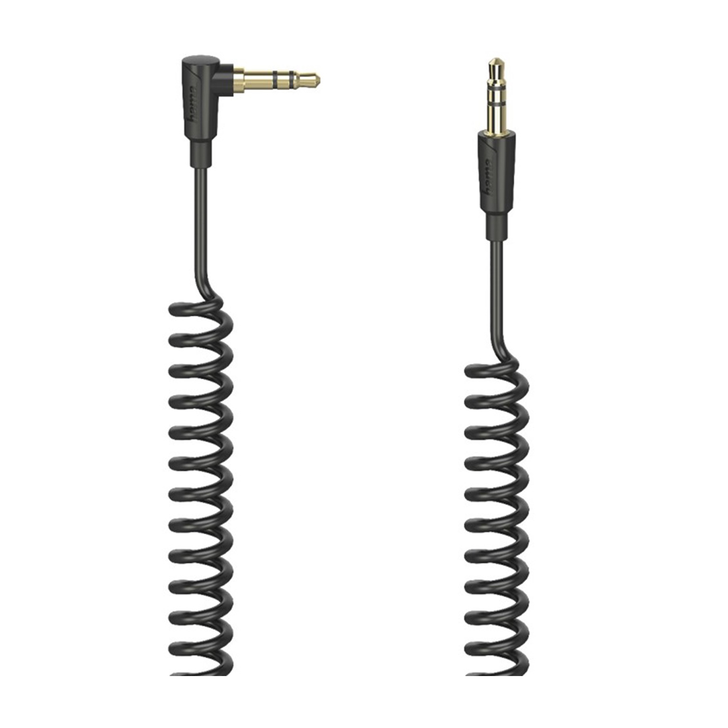 Hama Cavo Jack 3.5 mm 90° M/Jack M, 1,5 metri, spiralato, ultra sottile, connettori dorati