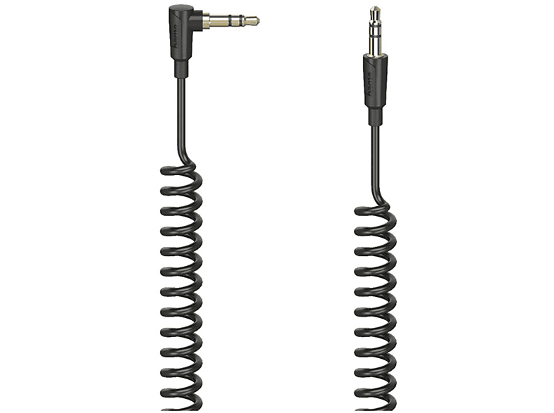 Hama Cavo Jack 3.5 mm 90° M/Jack M, 1,5 metri, spiralato, ultra sottile, connettori dorati