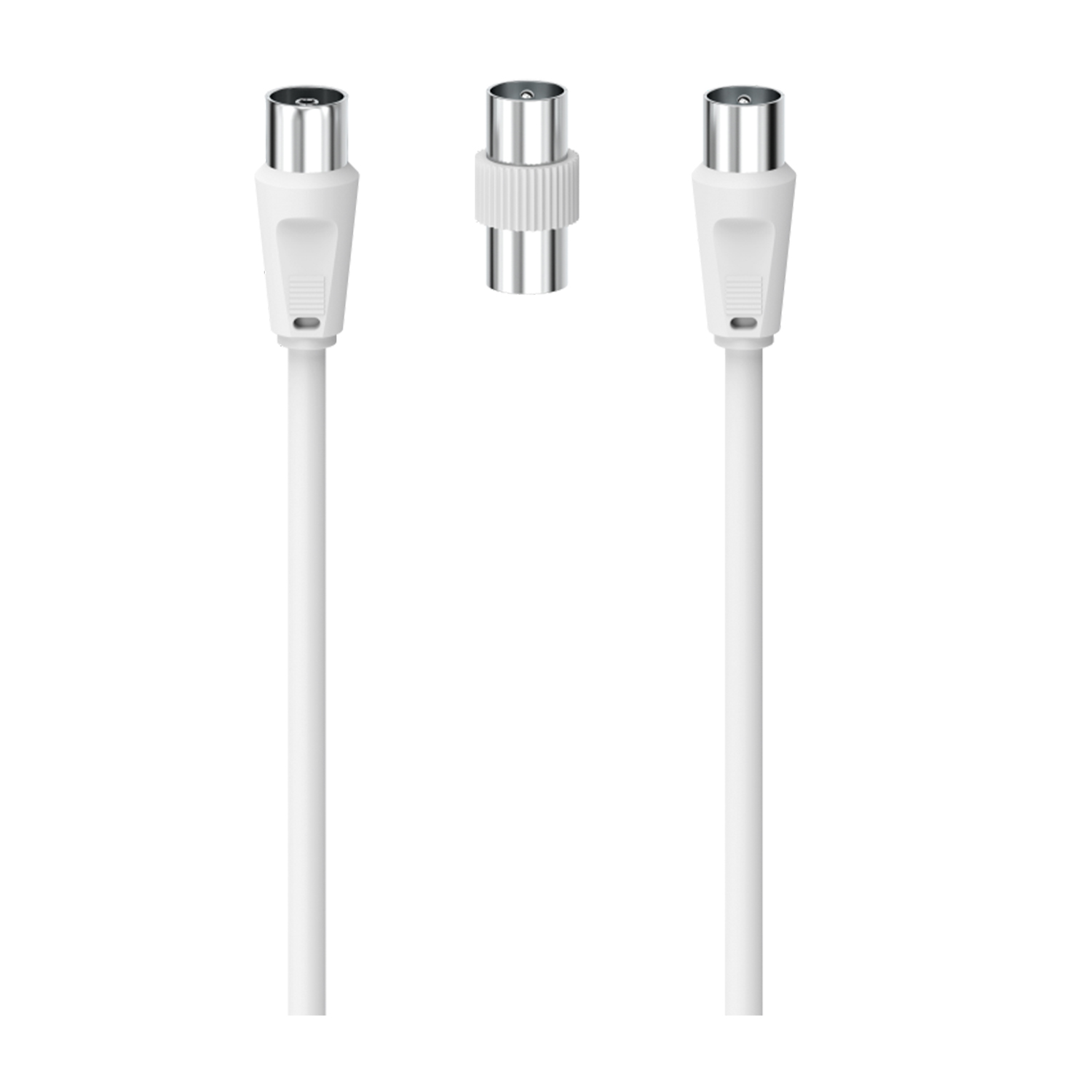 Hama Cavo antenna M/F con adattatore M/M, 3 metri, 75 dB, bianco