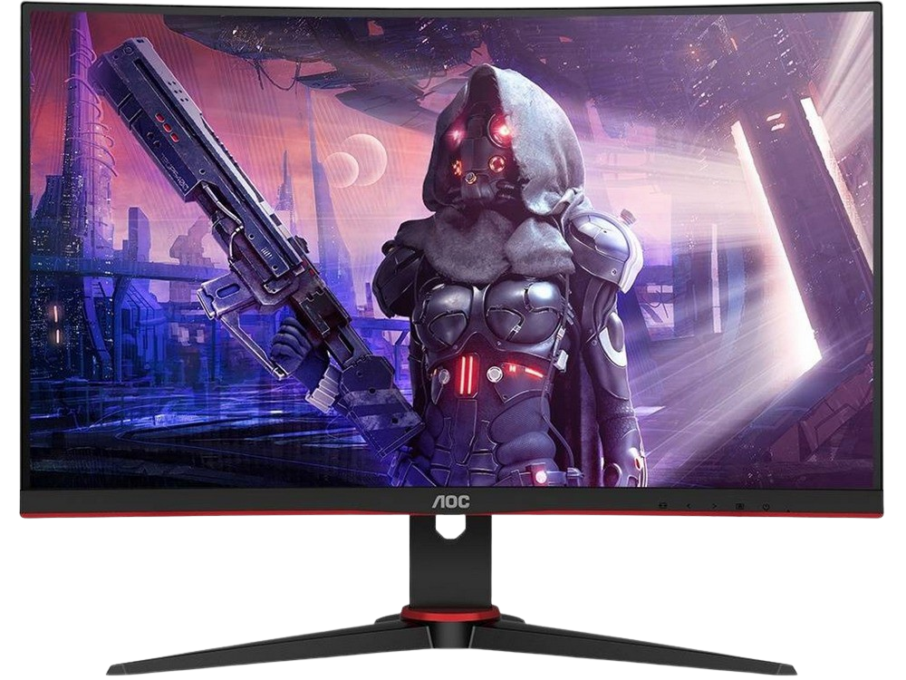 Aoc Monitor Gaming c27g2ae 27 curved 1500r 165hz 1ms va freesync premium 1920x1080 250 cdm dsub hdmi 2x2.0 displayport 1x1.2 c27g2aebk fhd 1 165 low input lag 686 1920 1080