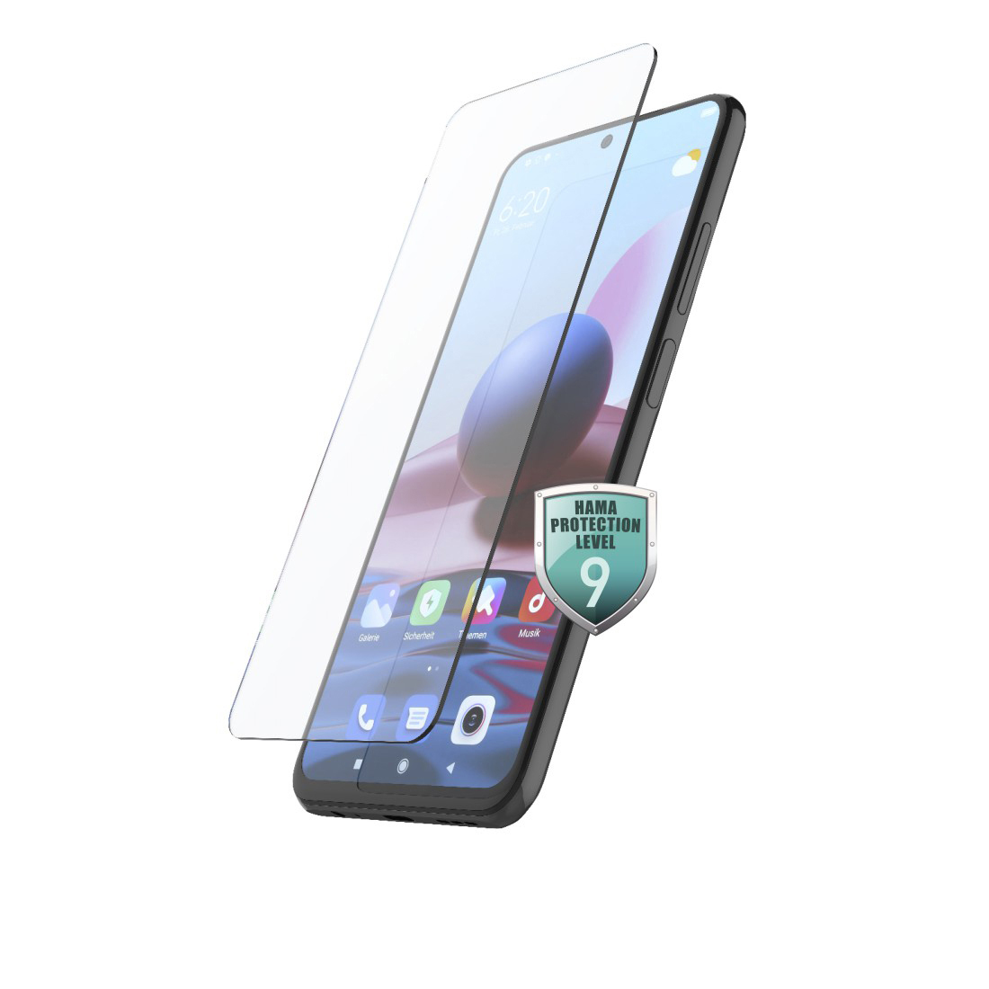 Crystal Xiaomi (für Displayschutz Premium 10,10S) Note Glass HAMA Redmi