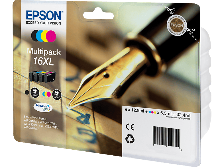 Multipack 4 cartucce Epson Penna Cruciverba 16Xl Nero, Giallo, Ciano, Magenta