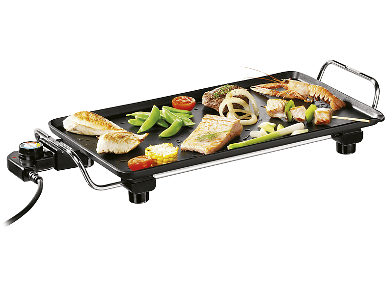 102300 Barbecue da tavolo Pro/Teppanyaki con griglia piatta 46 x 26 cm nero 2000 Watt Princess 01.102300.01.500 
