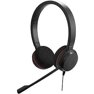 JABRA Evolve 20 CUFFIE PC, Nero/Rosso