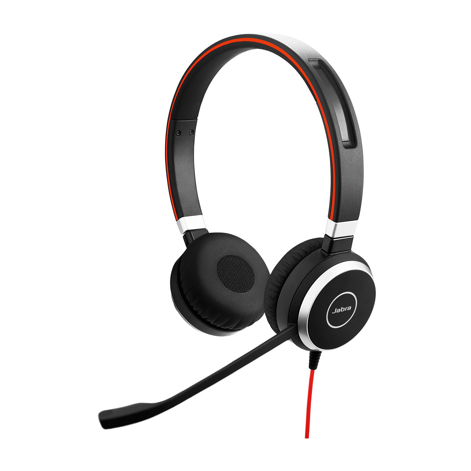 Jabra Evolve 40 Cuffie PC, Nero/Rosso
