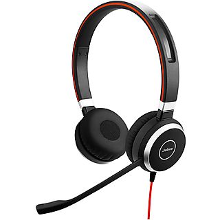 JABRA Evolve 40 CUFFIE PC, Nero/Rosso