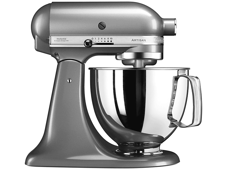 KITCHENAID 5KSM125PSECU IMPASTATRICE PLANETARIA, 300 W, capacità ciotola 4,8 l, Argento medaglia