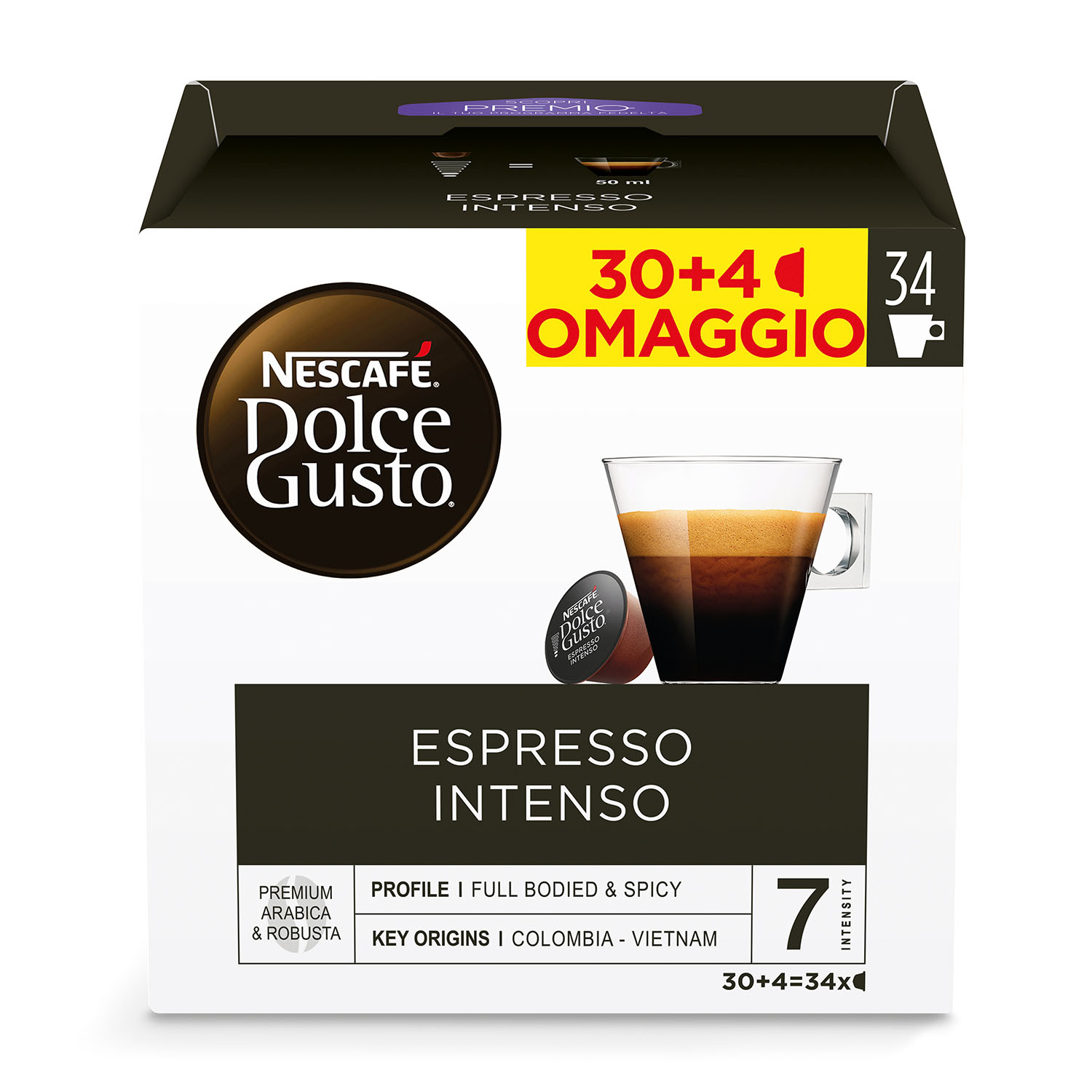 Nescafe' Dolce Gusto Capsule Dolce Gusto Espresso Intenso NDG Intenso 30+4