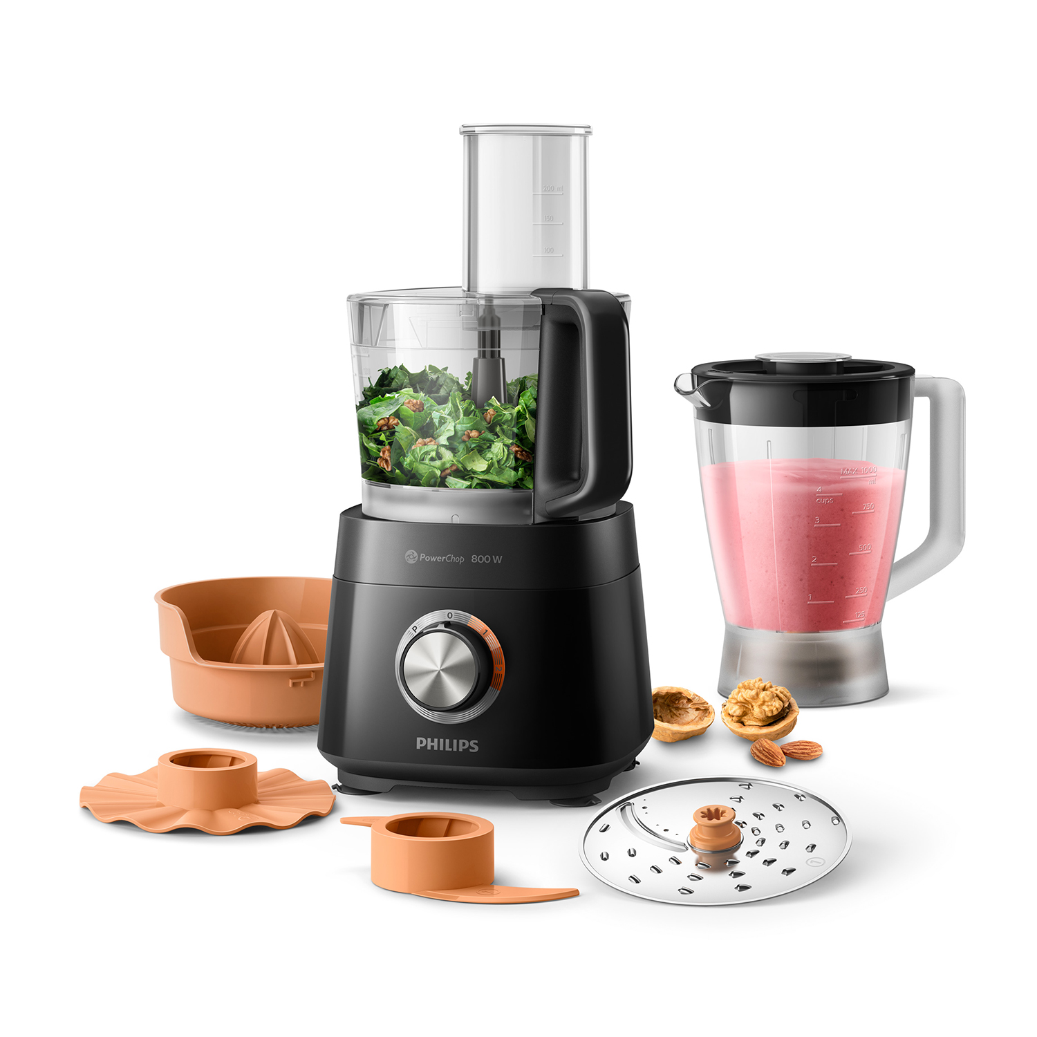 Philips Viva Collection Robot DA Cucina, 800 W, capacità ciotola 2,1 l, Nero