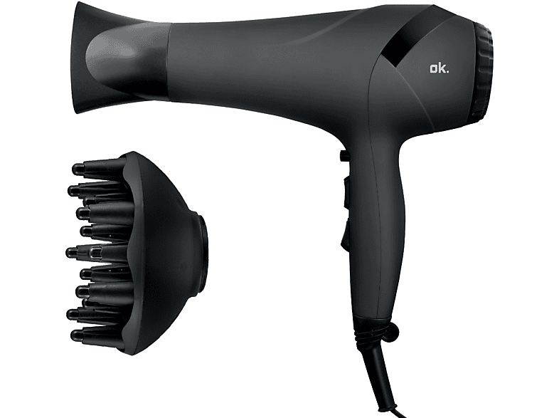 Phon OK OHD 4211 B, 2200W a 3 temperature, motore DC, con concentratore e diffusore