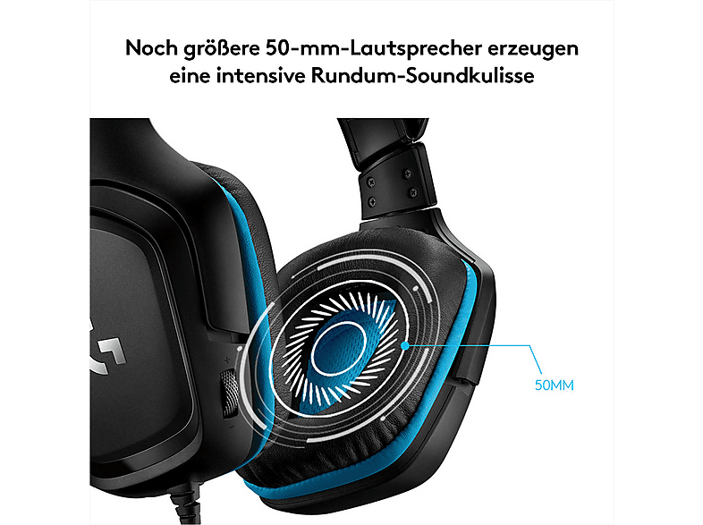 LOGITECH G G432 Lightspeed, Kabelloses Gaming Headset, 7.1 Surround Sound, Lightsync RGB, Schwarz — Foto 3 von 5