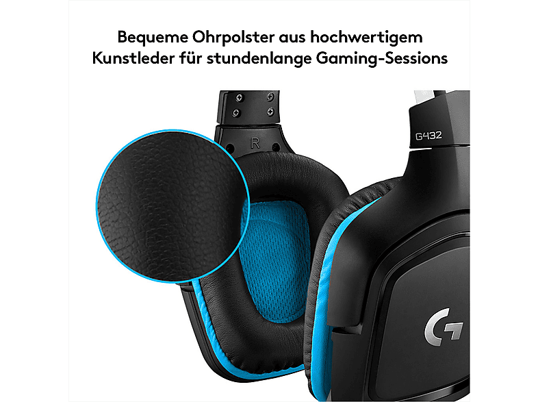LOGITECH G G432 Lightspeed, Kabelloses Gaming Headset, 7.1 Surround Sound, Lightsync RGB, Schwarz — Foto 4 von 5