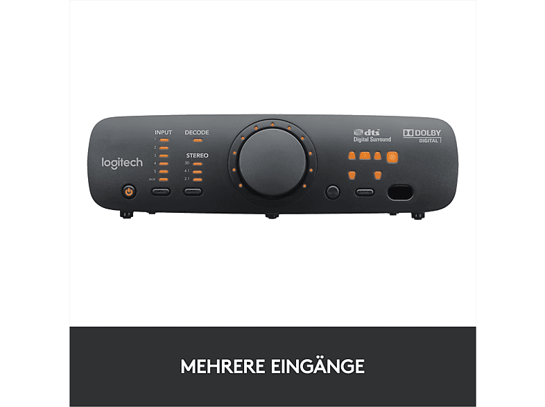 LOGITECH Z906 5.1 Lautsprecher, 1000W, THX, Dolby Digital und DTS-zertifizierter, Schwarz; PC-Lautsprecher — Foto 5 von 5