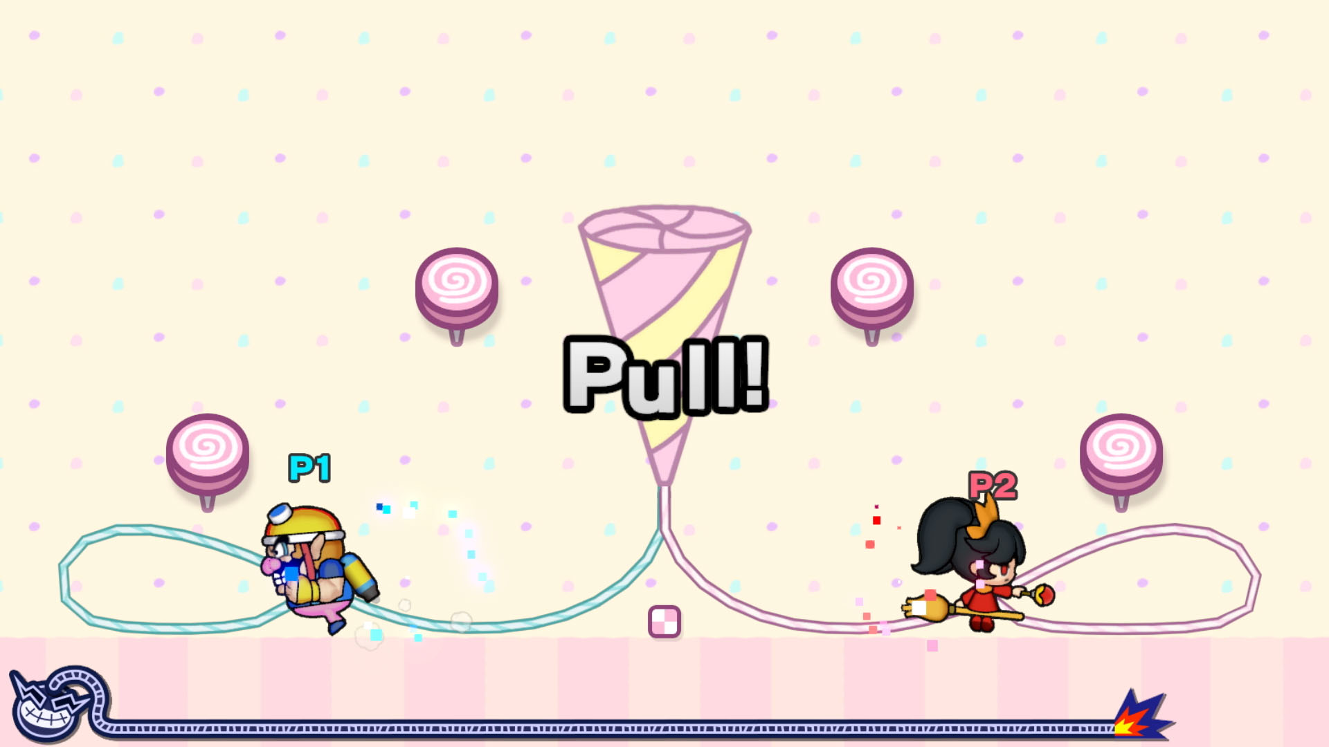 Ein Zeichentrickbild aus einem Spiel mit Charakteren.