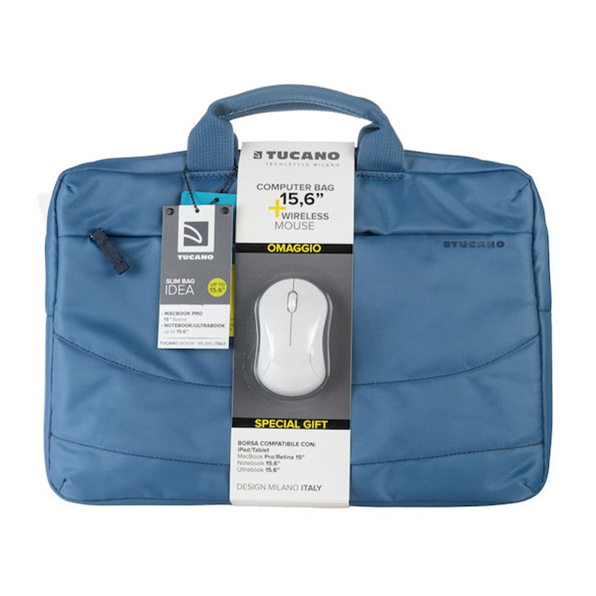 Borsa+Mouse Tucano Bundle Bag+Mouse Wireless