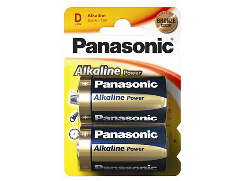 Batteria Torcia Panasonic Alkaline Power Tipo D 2PZ