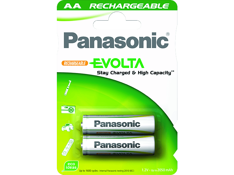 Batterie Ricaricabili AA Panasonic Stilo NiMH 1900mAh 2 pz