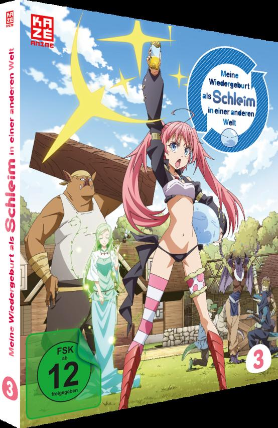 Anime-DVD-Cover mit Charakteren, Gebäuden und Text auf Deutsch.