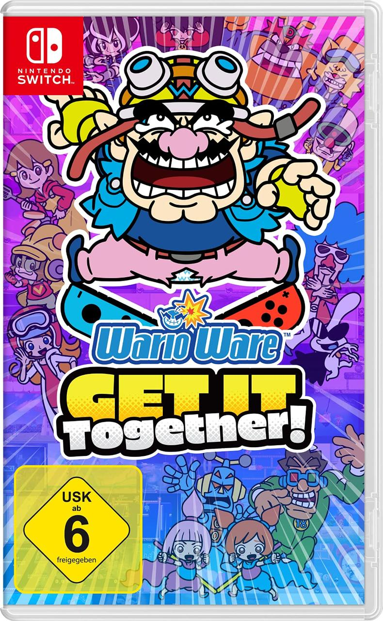 Nintendo Switch Spielhülle für WarioWare: Get It Together! mit Wario auf dem Cover.