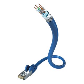 INAKUSTIK 925002 - Câble réseau, 2 m, Cat-7, 10 Gbit/s, Bleu