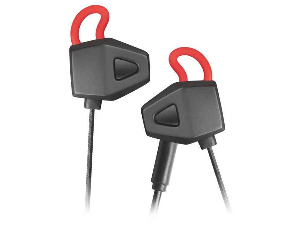Auriculares gaming - Mars gaming MIHX, De botón, Multiplataforma, Micrófono anti-ruido, Silicona, Negro/Rojo