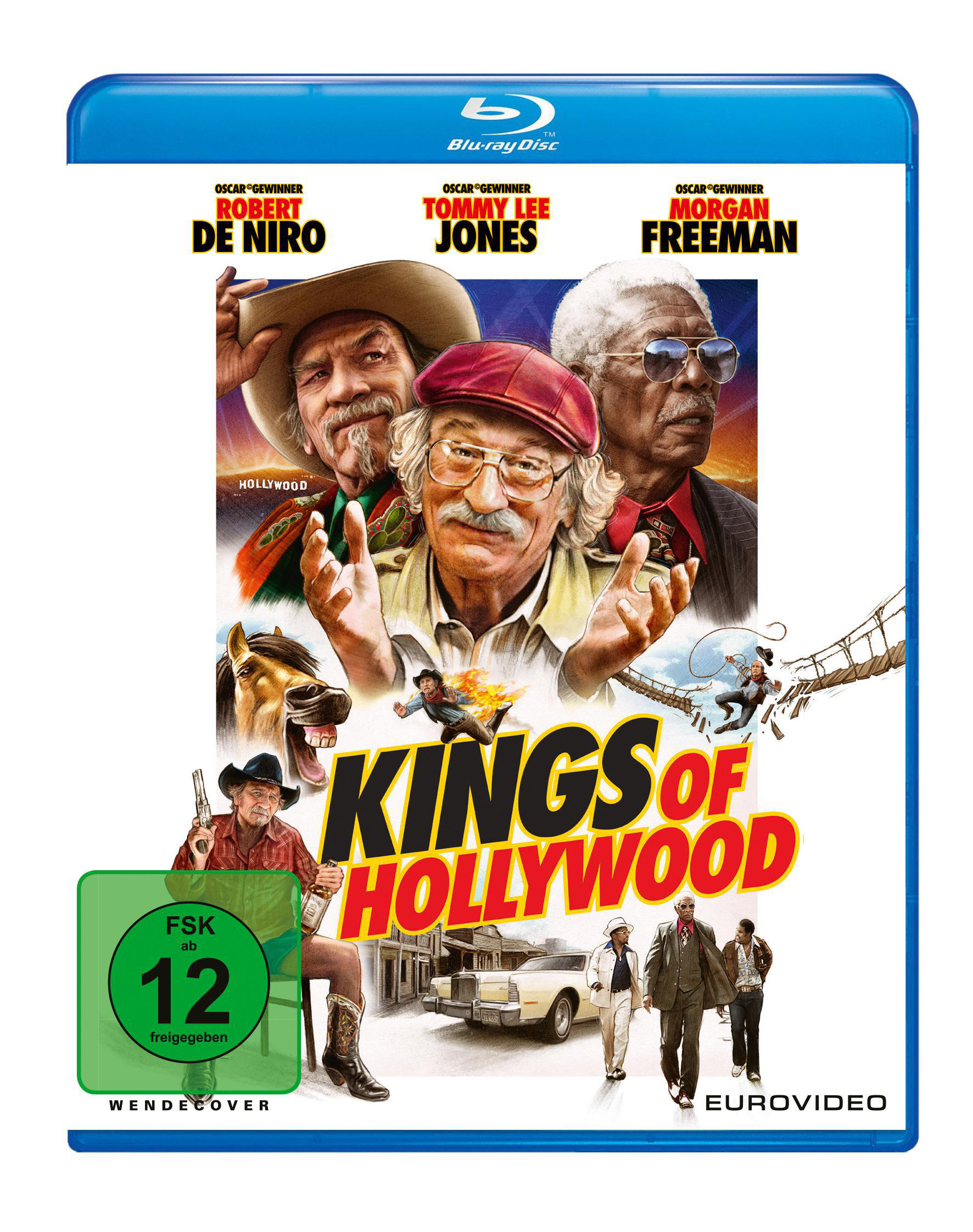 Blu-ray Disc Cover für "Kings of Hollywood". Mit Robert De Niro, Tommy Lee Jones und Morgan Freeman.