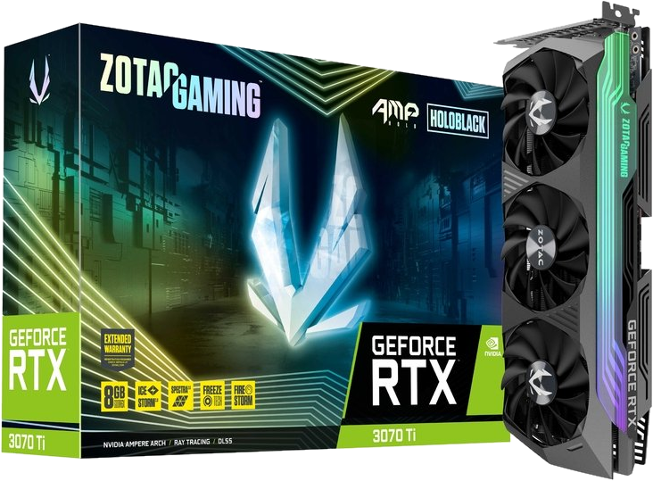 ZOTAC Grafikkarte GeForce RTX 3070 Ti AMP Holo 8GB, GDDR6X, 256Bit, 1x HDMI, 3x DP