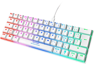 DELTACO GAM-075-W-CH - Gaming Tastatur, Kabelgebunden, QWERTZ, Tenkeyless (TKL), Mechanisch, Weiss