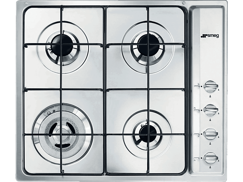 SMEG SR64S PIANO COTTURA GAS, 4 zone di cottura, dimensioni: L 58,5 cm, P 50 piano in Acciaio inossidabile, Inox