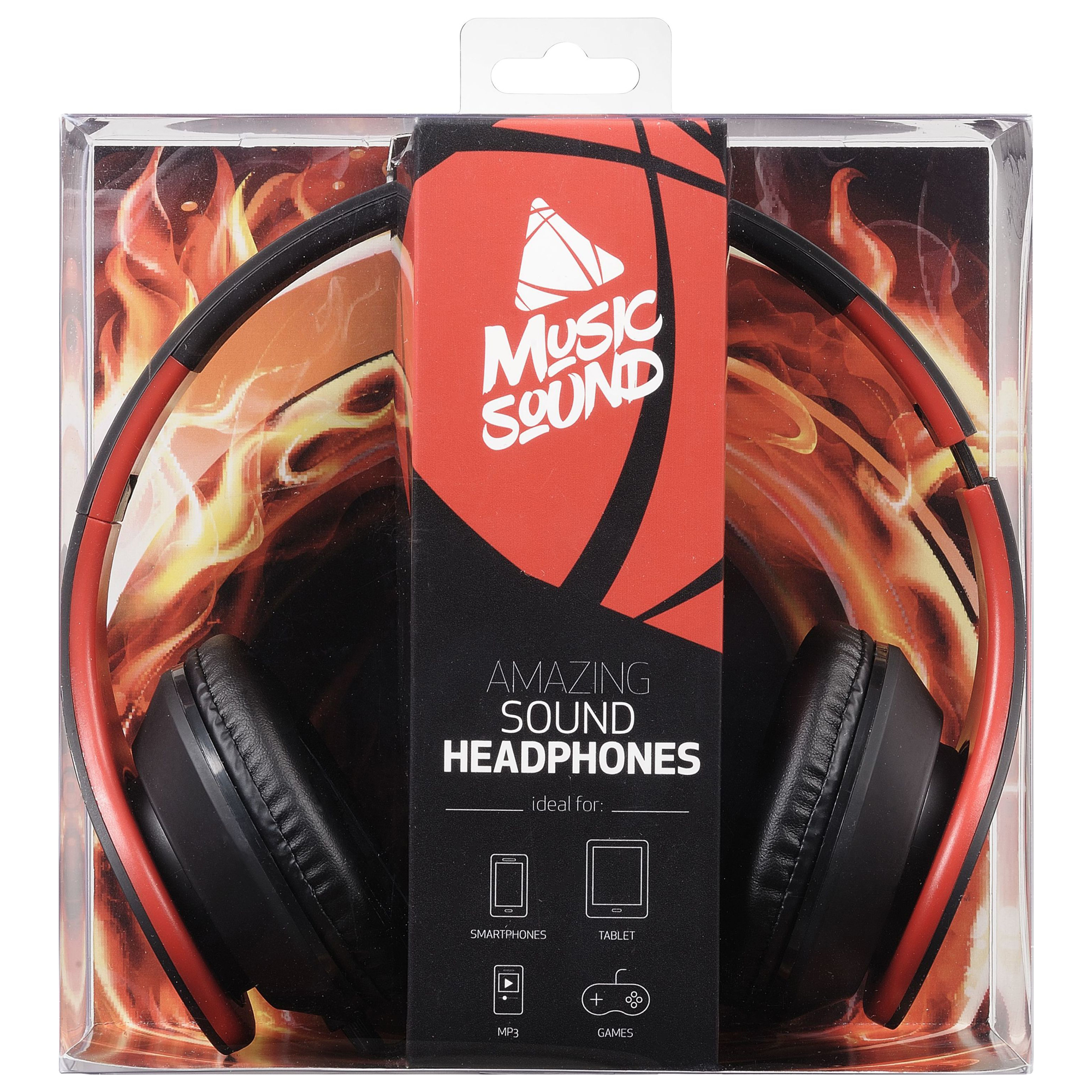Cellular Line Musicsoundfant5 Cuffie, Rosso/Giallo