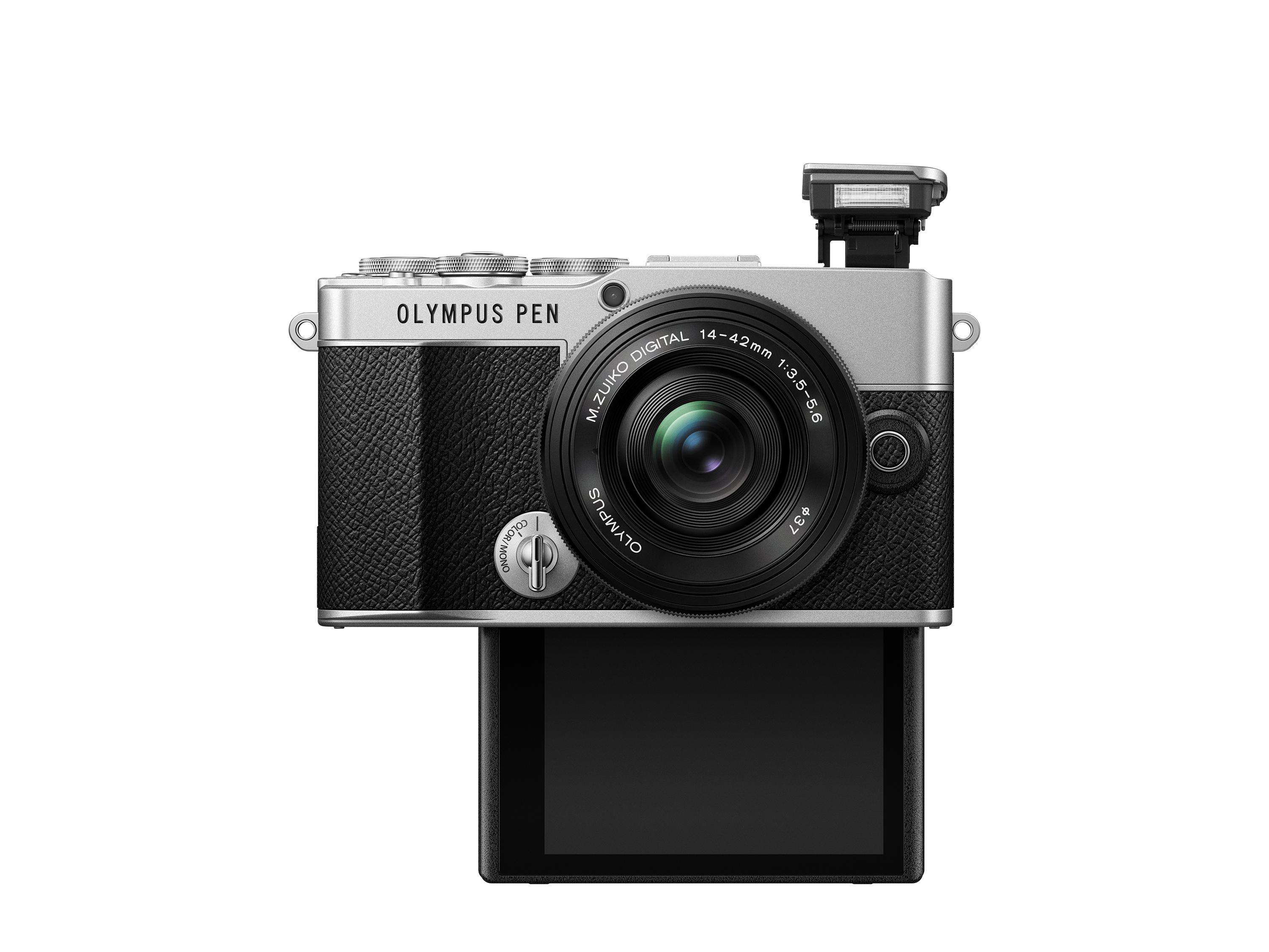OLYMPUS E-P 7 Kit Systemkamera mit Objektiv 14-42 mm, 7,6 cm Display Touchscreen, WLAN