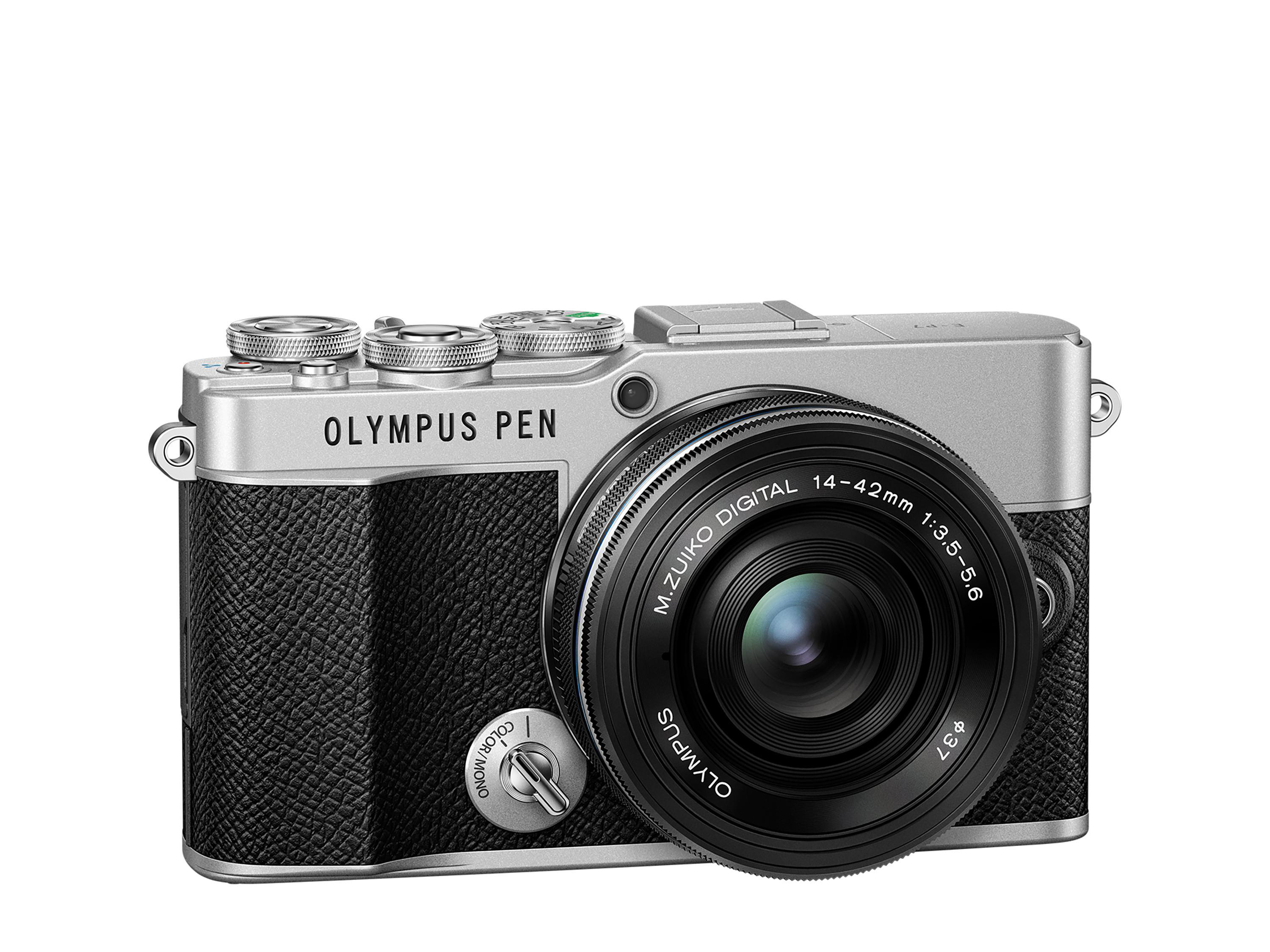 OLYMPUS E-P 7 Kit Systemkamera mit Objektiv 14-42 mm, 7,6 cm Display Touchscreen, WLAN