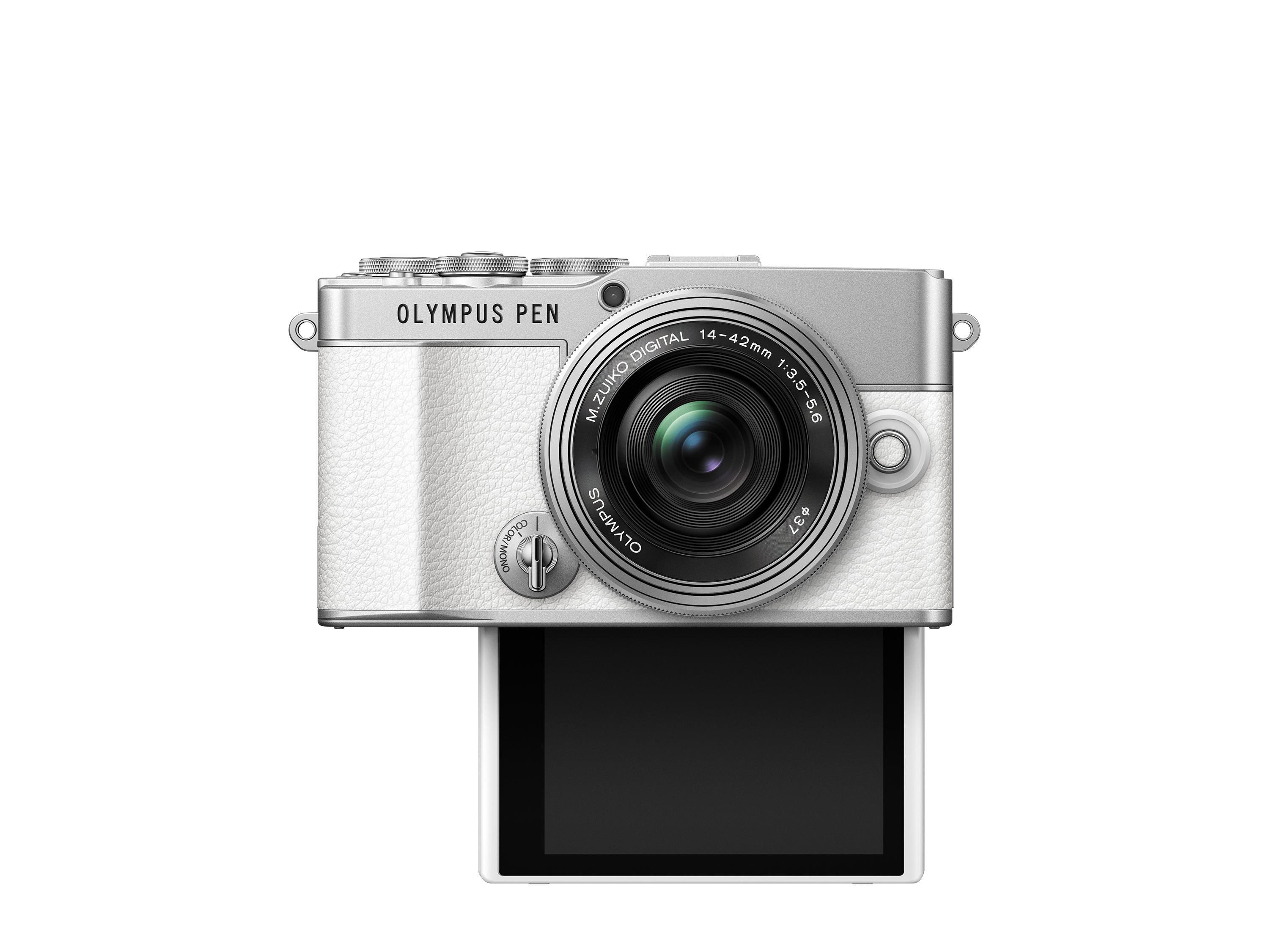 OLYMPUS E-P 7 Kit Systemkamera mit Objektiv 14-42 mm, 7,6 cm Display Touchscreen, WLAN