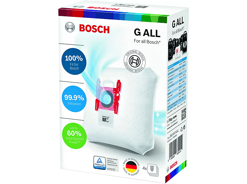 Sacchetti Alta Filtrazione 10 Sacchetti Per Aspirapolvere Bosch BSGL2MOV30/09, BSG62002/04,Si Sacchi Microfibra Multistrato