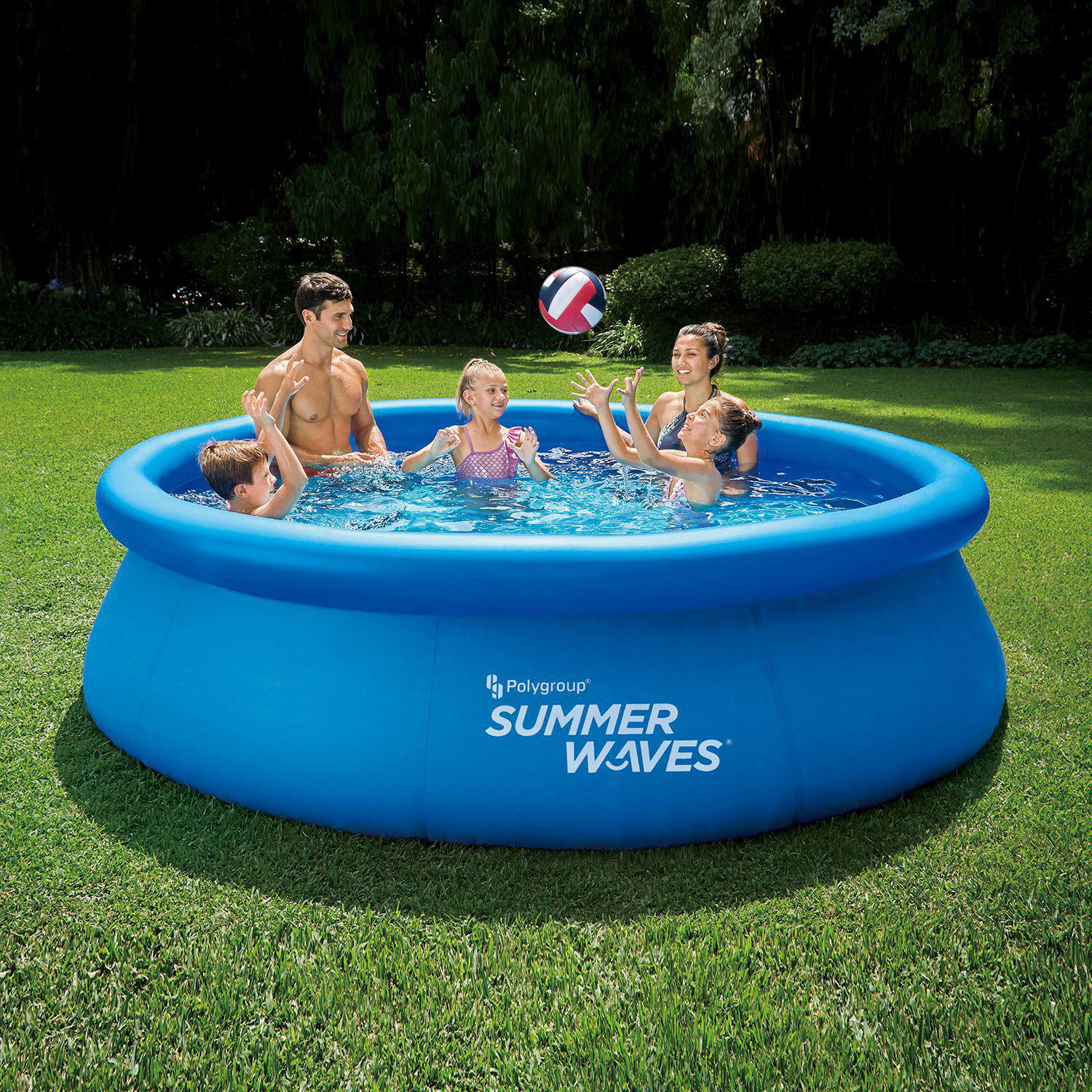 Set POLYGROUP Blau rund Pool Quick Pool 305x76cm