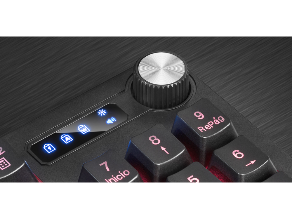 Teclado gaming - Mars Gaming MKREVO, Multiplataforma, RGB con 12 modos, H-Mech, Rueda de control, Negro