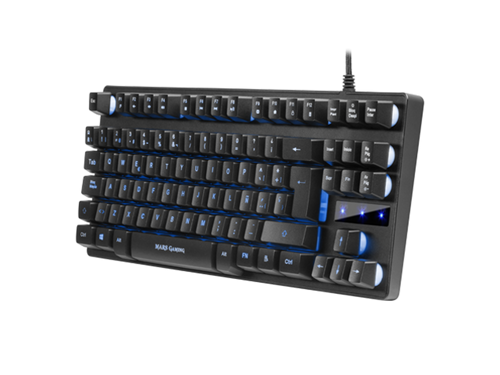 Teclado gaming - Mars Gaming MKTKL, Mulltiplataforma, Anti-ghosting, RGB con 8 efectos, H-Mech, Negro