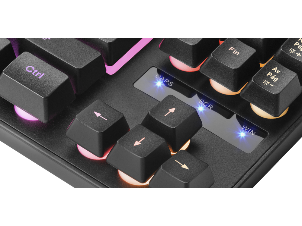 Teclado gaming - Mars Gaming MKTKL, Mulltiplataforma, Anti-ghosting, RGB con 8 efectos, H-Mech, Negro