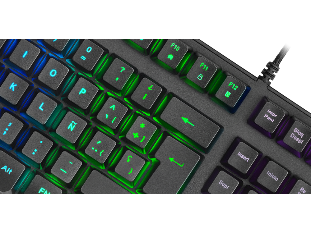 Teclado gaming - Mars Gaming MKTKL, Mulltiplataforma, Anti-ghosting, RGB con 8 efectos, H-Mech, Negro