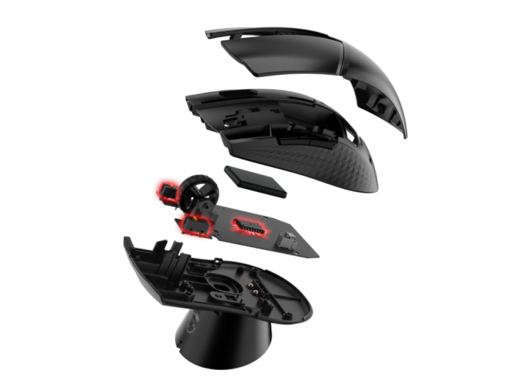 Ratón gaming - MSI Clutch GM41 Lightweight, Wireless, 20000 DPI, Luz RGB, USB, Negro