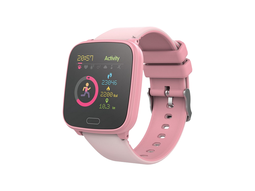 Smartwatch Junior Forever igo jw100 rosa pulsera de actividad watchjw100pk reloj inteligente niño impermeable ip68 silicona para 7 bluetooth abs