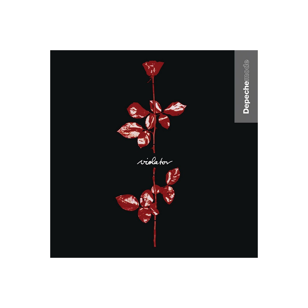 Copertina dell'album con una grafica di rosa rossa su sfondo nero. La parola 'violator' è scritta.