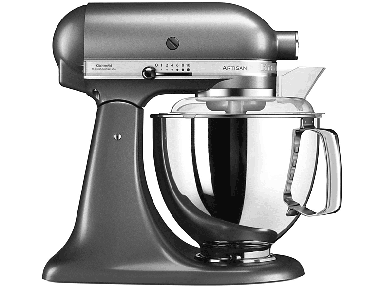 KitchenAid 5Ksm175Psems Impastatrice Planetaria, 300 W, capacità ciotola 4,8 l, Argento medaglia
