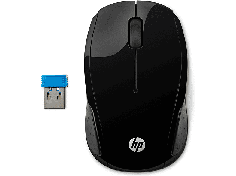 MOUSE WIRELESS HP 200, Collegamento Wireless, Ingresso: Otticamente a mezzo LED, Risoluzione max 1000 dpi, Nero