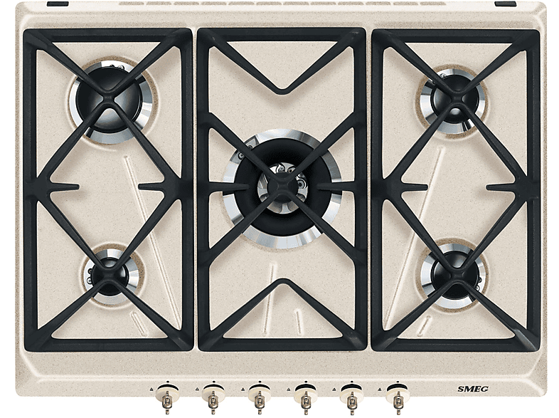 Piano Cottura Smeg Srv876Avogh2, 5 zone cottura, 68,5 cm x 50