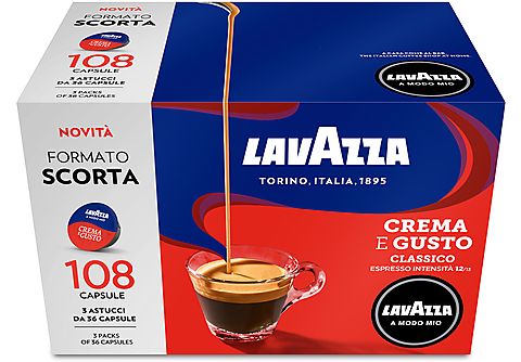LAVAZZA Capsule originali Lavazza per Macchine Espresso Lavazza A Modo Mio CREMA E GUSTO 108CAPS, 0,81 kg