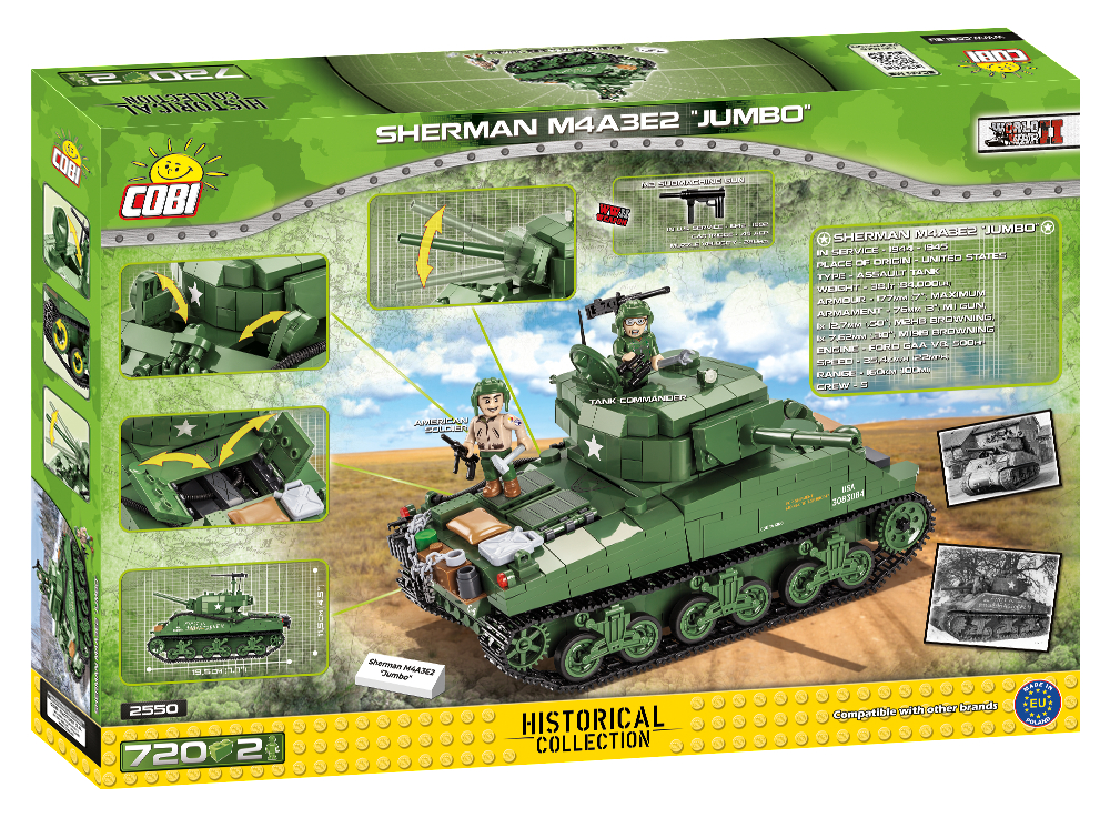 COBI 2550/ SHERMAN. M. 4/3E 590 KL. Modellbausatz, Mehrfarbig