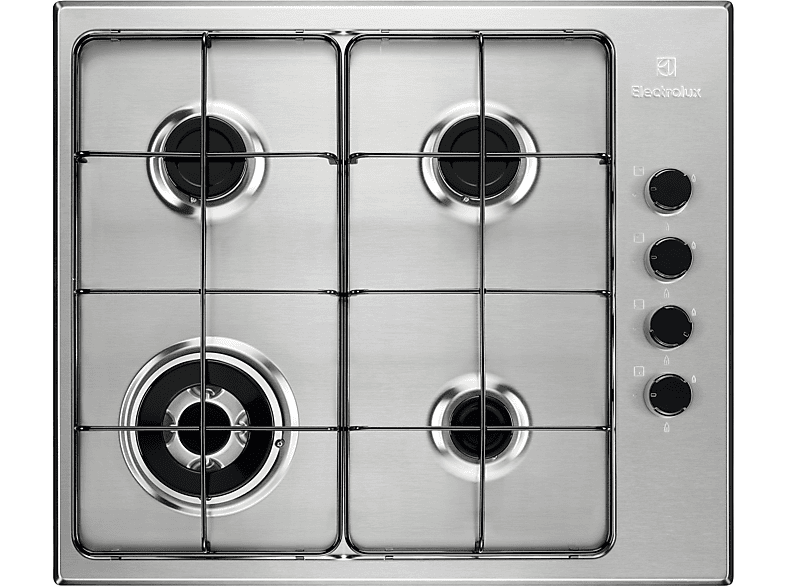 ELECTROLUX EGS6414X PIANO COTTURA GAS, 4 zone di cottura, dimensioni: L 59,4 cm, P 51 piano in Acciaio inossidabile, Inox