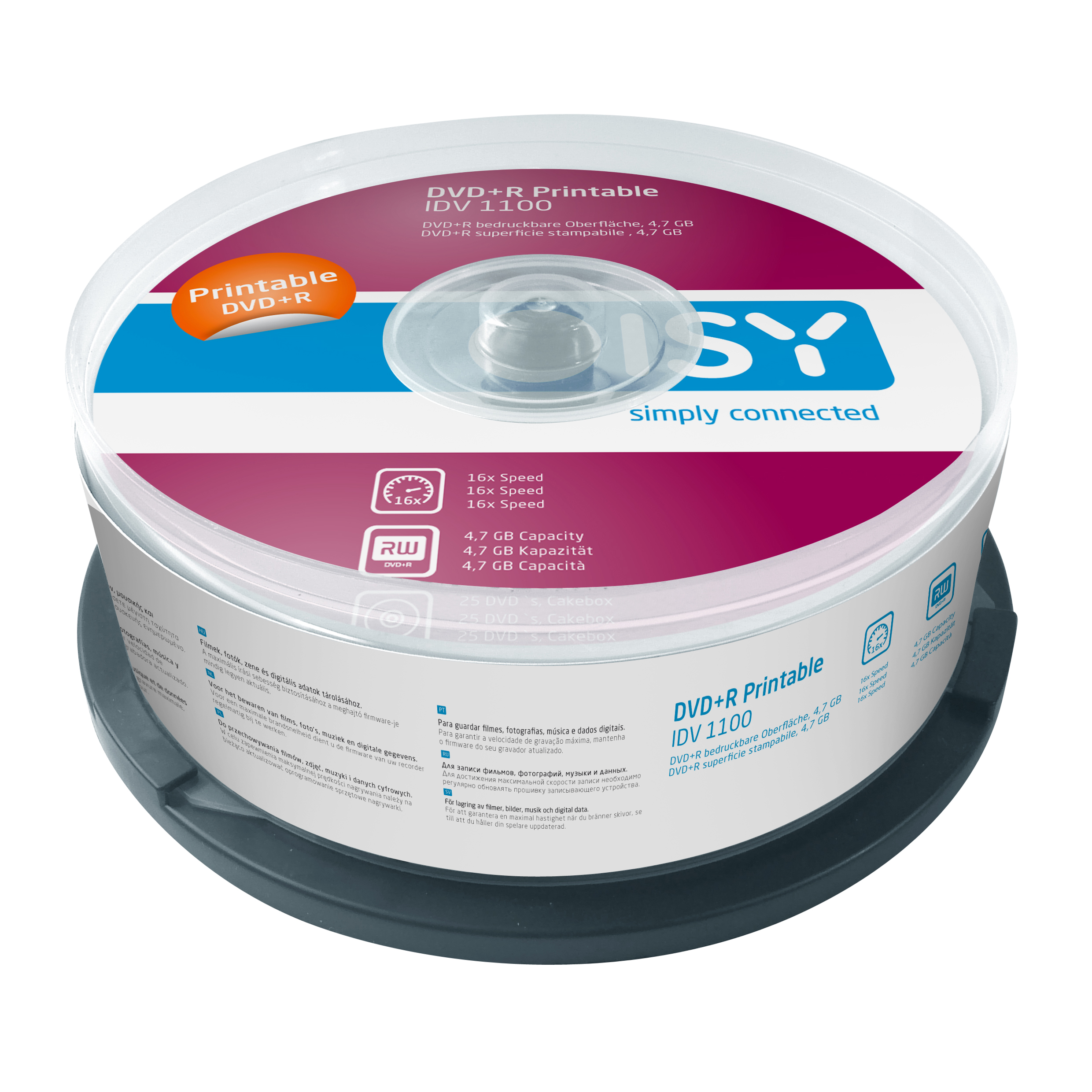 Dvd+R ISY 25Er Spindel Printa