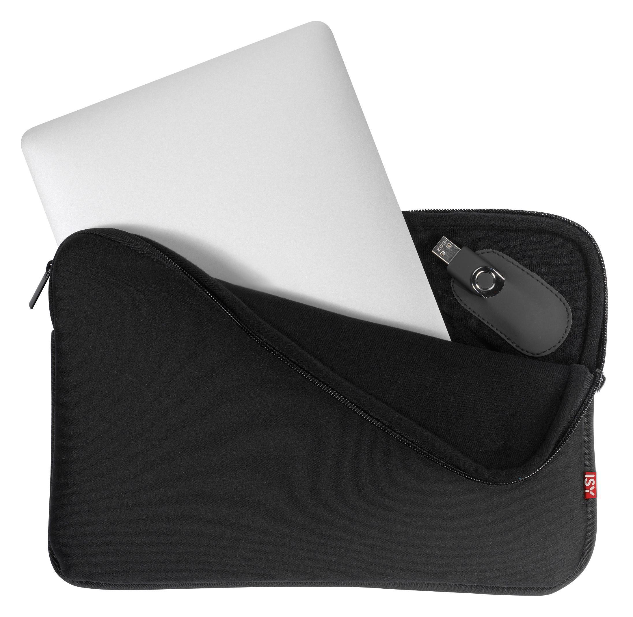 Notebooktasche Schwarz Neopren, Sleeve ISY für Universal INB-750